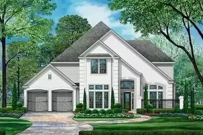 Luxury 3-Bed Home Plan with Overlooks to the Family Room and Foyer