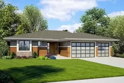 Flexible Prairie Style Home Plan with Split Bedrooms