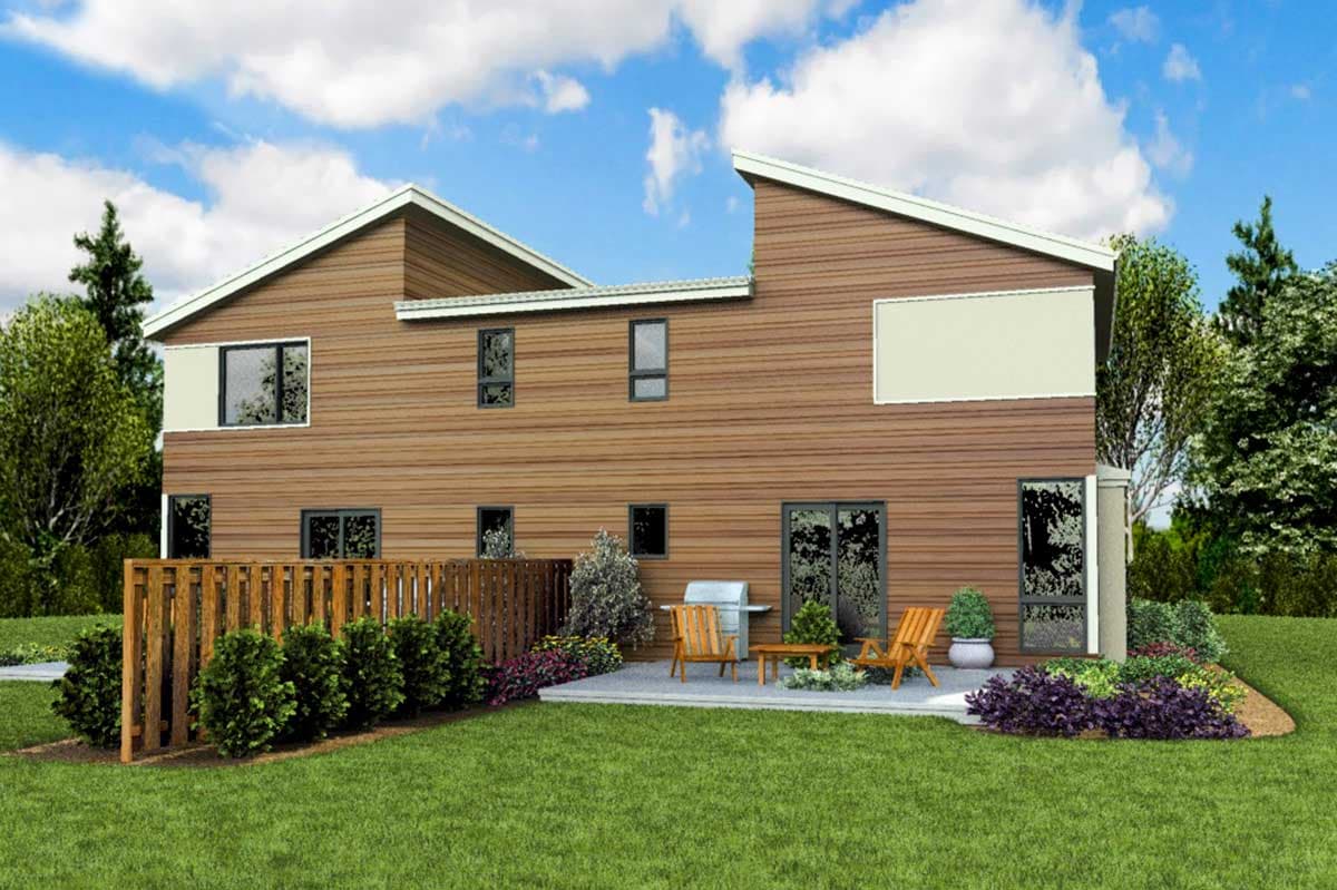 Plan 69694AM: Modern Duplex House Plan with Symmetrical 3-Bed Units - Image #8 - Contemporary, Northwest, Prairie