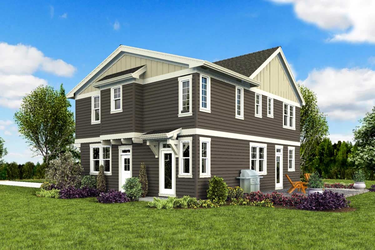 Plan 69696AM: Compact Craftsman Home Plan with Apartment Over Garage - Image #9 - Country, Craftsman, Northwest, Traditional