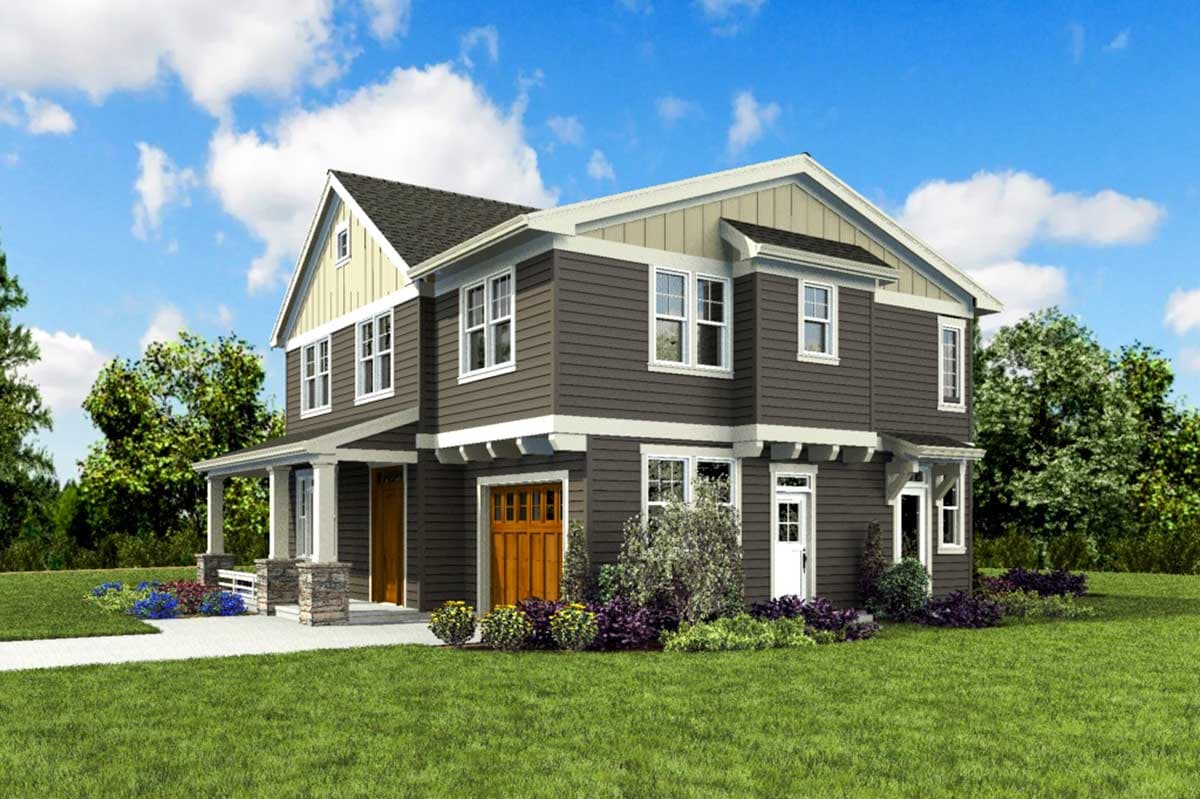 Plan 69696AM: Compact Craftsman Home Plan with Apartment Over Garage - Image #11 - Country, Craftsman, Northwest, Traditional