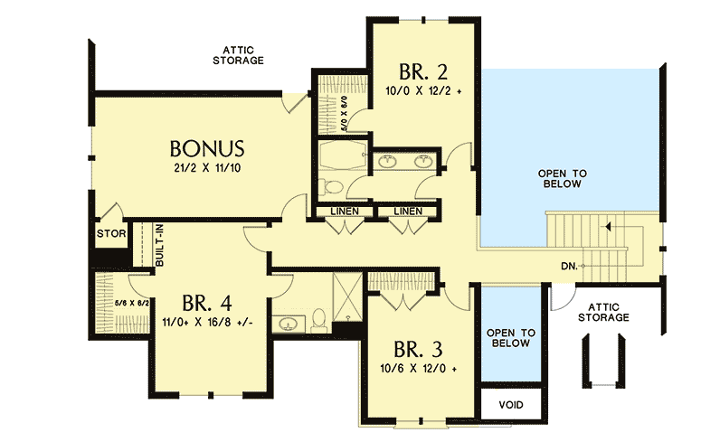 Plan 69697AM: 4-Bed House Plan with Vaulted Great Room and Master Suite - Floor Plan - 2nd Floor - European, French Country, Northwest, Traditional