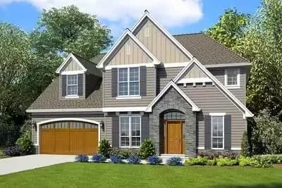 4-Bed House Plan with Dynamic Exterior - 2535 Sq Ft