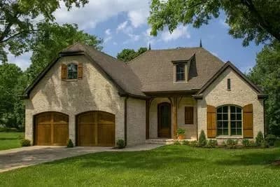 Affordable French Country Cottage Plan with Bonus Over Garage