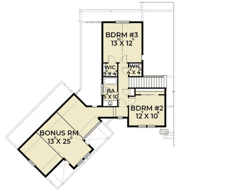 Plan 280011JWD: Stunning 3-Bedroom Modern Farmhouse With Angled Garage - Floor Plan - 2nd Floor - Country, Farmhouse, Modern Farmhouse, New American, Northwest, Traditional