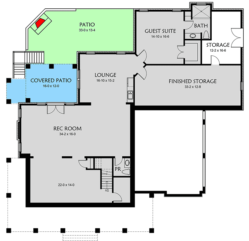 Plan 500050VV: 3500 Square Foot Craftsman House Plan with Main Level Guest Room - 3518 Sq Ft - Floor Plan - Optional Lower Level - Country, Craftsman, New American, Northwest