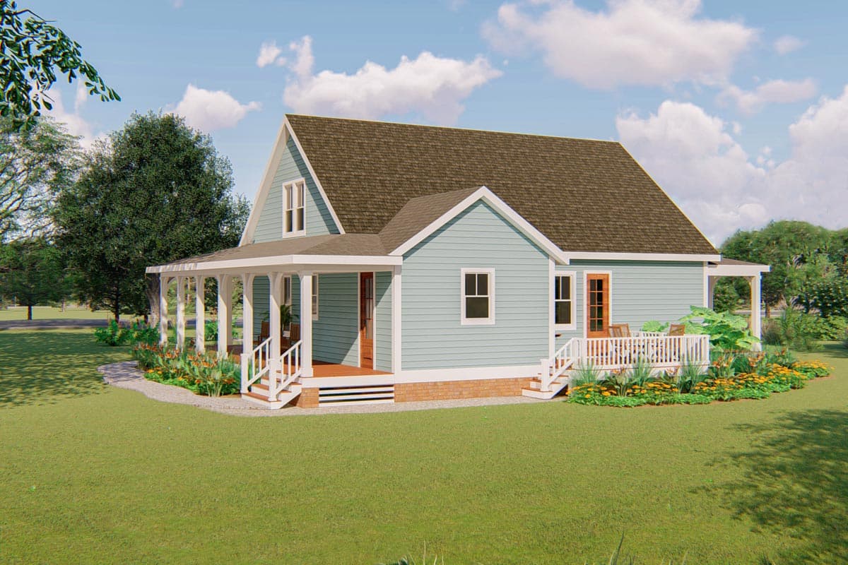 Plan 500051VV: 3-Bed Country Home Plan with 3-Sided Wraparound Porch - Image #6 - Cottage, Country, Farmhouse, Southern