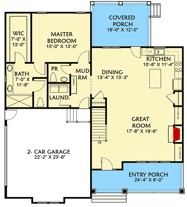 Plan 500052VV: Exclusive 3-Bed Craftsman Cottage House Plan Light on the Budget - 1927 Sq Ft - Floor Plan - Main Level - Cottage, Craftsman