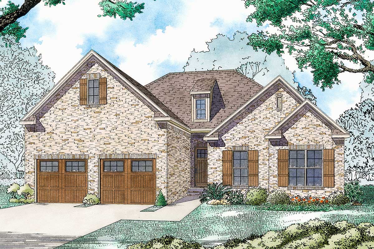 Plan 70589MK: 3-Bed House Plan with Brick Exterior and Bonus with Bath Above Garage - 1757 Sq Ft - Image #18 - Traditional