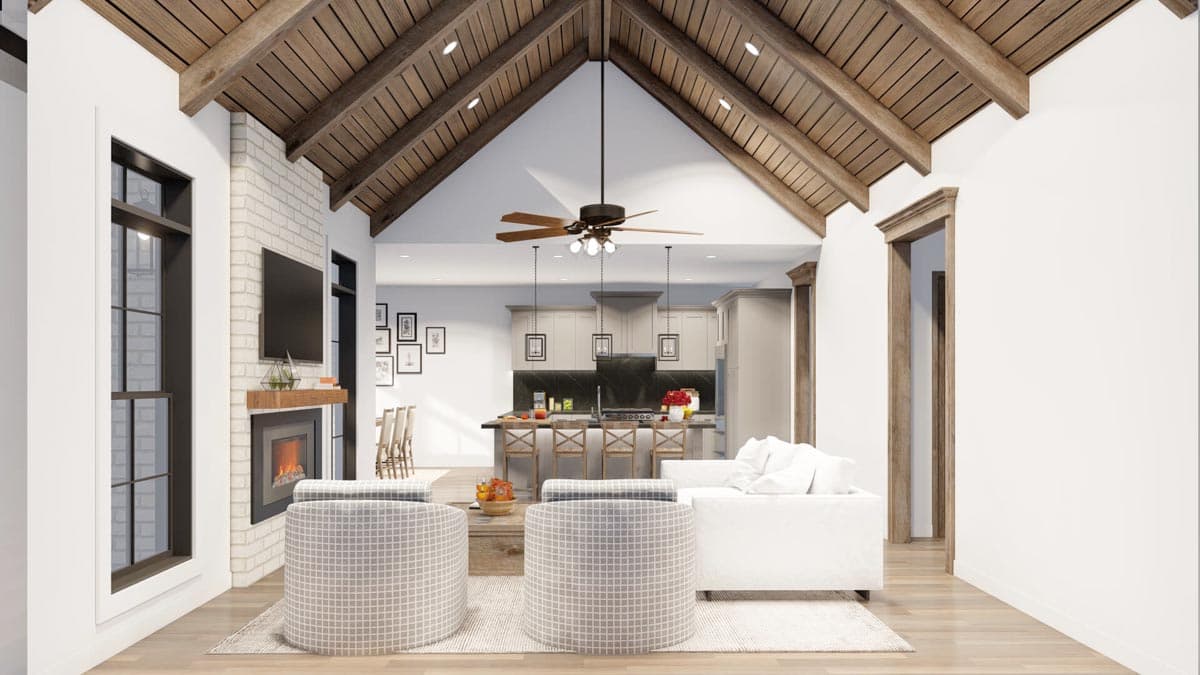 Plan 70589MK: 3-Bed House Plan with Brick Exterior and Bonus with Bath Above Garage - 1757 Sq Ft - Image #4 - Traditional