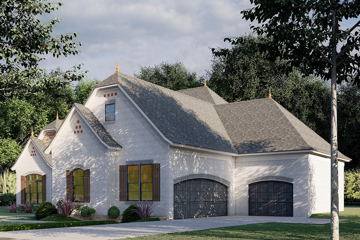 Plan 70590MK: 3-Bed House Plan with Brick and Stone Exterior - 2409 Sq Ft - Image #4 - Bungalow, Craftsman, French Country, Traditional