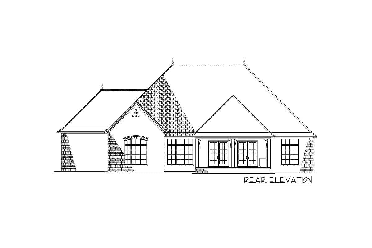 Plan 70590MK: 3-Bed House Plan with Brick and Stone Exterior - 2409 Sq Ft - Image #6 - Bungalow, Craftsman, French Country, Traditional