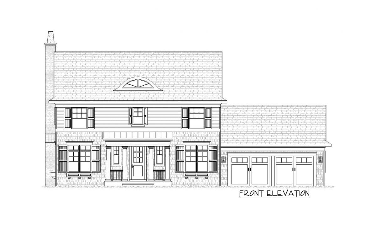 Plan 970073VC: 2-Story 3-Bed House Plan with Eyebrow Dormer and Covered Entry Porch - Image #4 - Shingle, Traditional