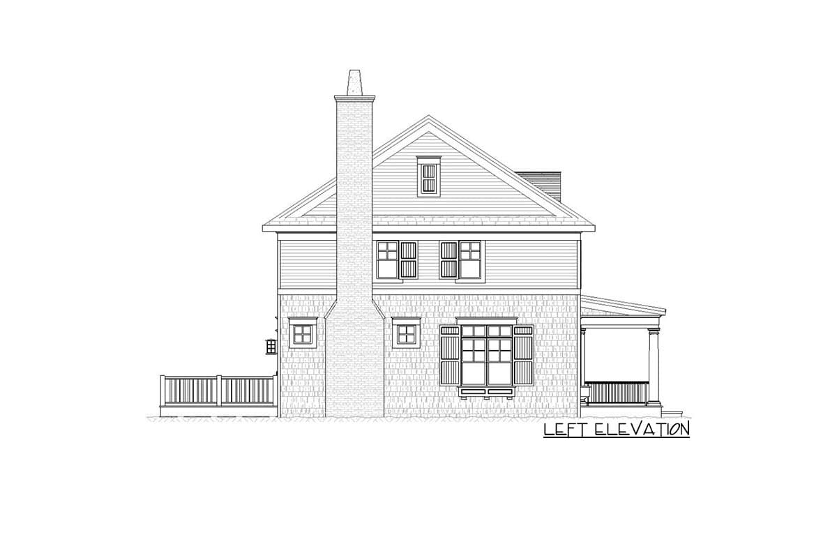 Plan 970073VC: 2-Story 3-Bed House Plan with Eyebrow Dormer and Covered Entry Porch - Image #6 - Shingle, Traditional