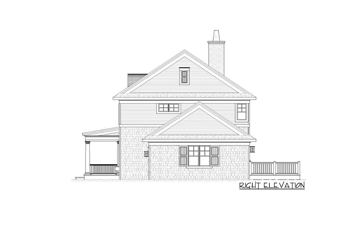 Plan 970073VC: 2-Story 3-Bed House Plan with Eyebrow Dormer and Covered Entry Porch - Image #5 - Shingle, Traditional
