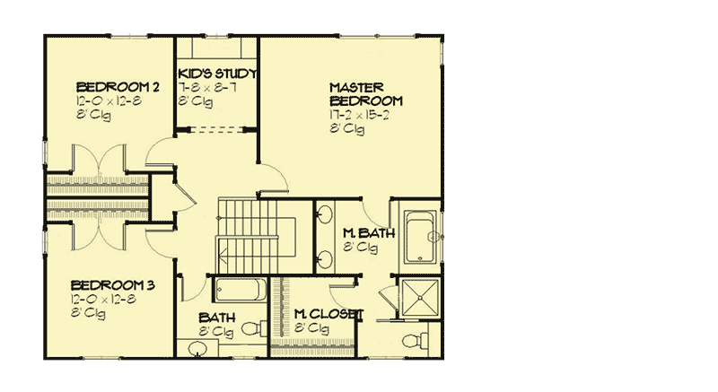 Plan 970073VC: 2-Story 3-Bed House Plan with Eyebrow Dormer and Covered Entry Porch - Floor Plan - Image #9 - Shingle, Traditional