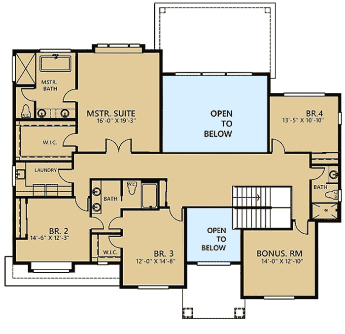Plan 666036RAF: Modern 5-Bed House Plan with 2-Story Foyer and Family Room - Floor Plan - 2nd Floor - Contemporary, New American, Northwest