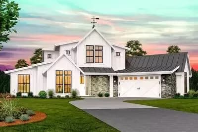 Modern Farmhouse with 2-Story Foyer and Great Room