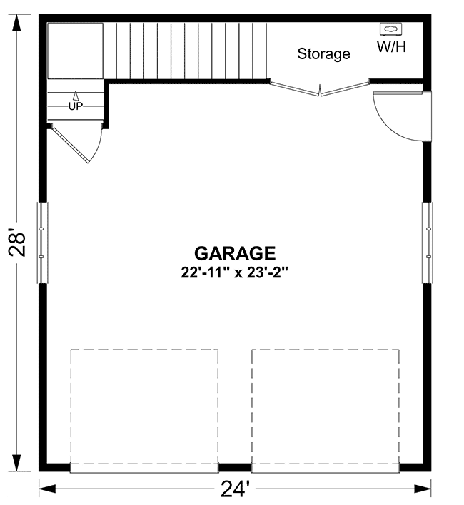 Plan 20149GA: Spacious and Versatile Carriage House Plan  - Floor Plan - Main Level - Carriage