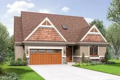 Craftsman House Plan with Vaulted Great Room and Finished Lower Level