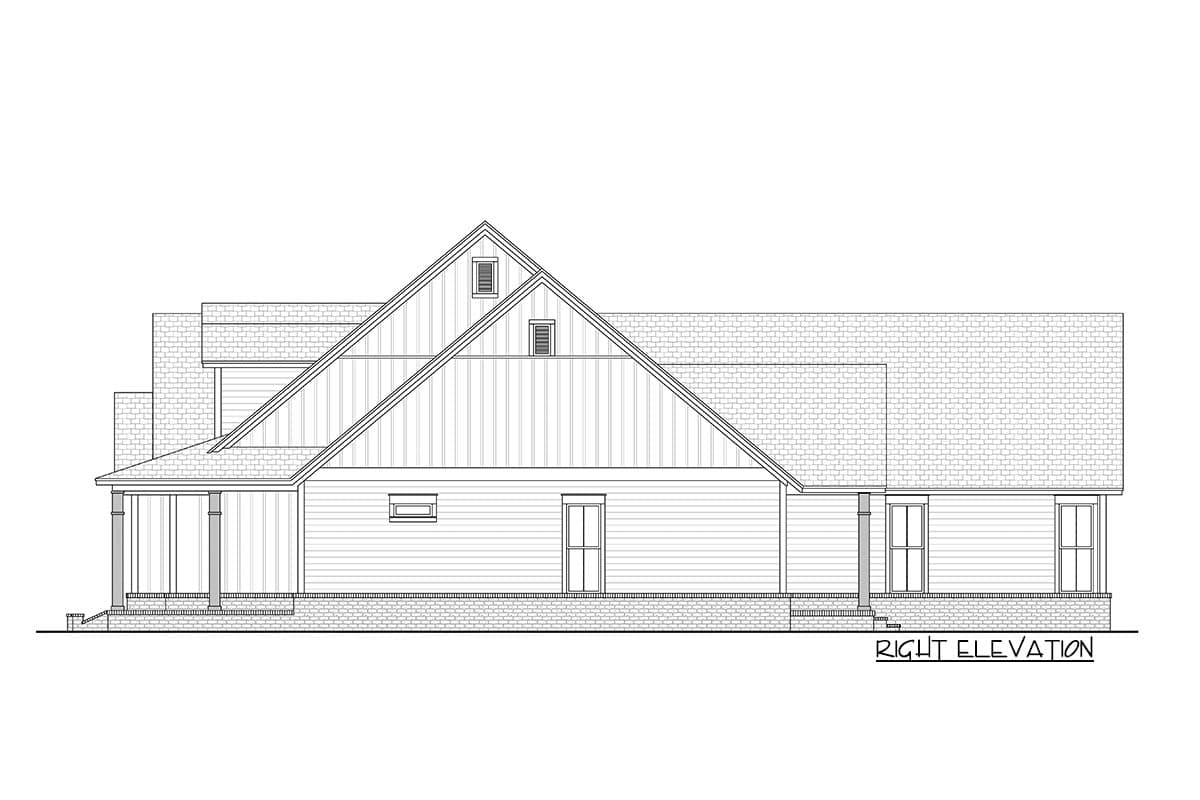 Plan 51784HZ: Fresh 4-Bedroom Farmhouse Plan with Bonus Room Above 3-Car Garage - 2926 Sq Ft - Image #12 - Country, Farmhouse, Modern Farmhouse, Traditional