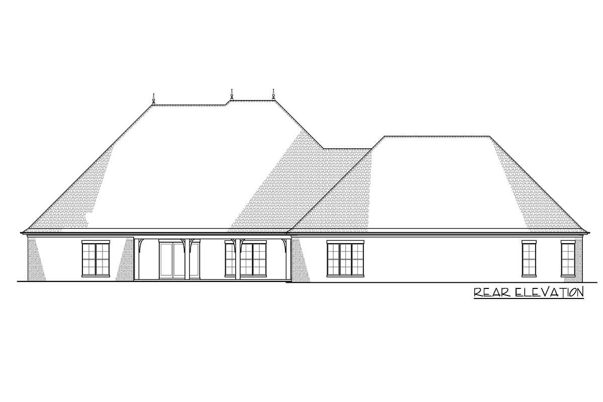 Plan 70592MK: 5-Bed Luxury French Country House Plan with Separate-But-Attached Apartment - 5106 Sq Ft - Image #4 - European, French Country, Traditional