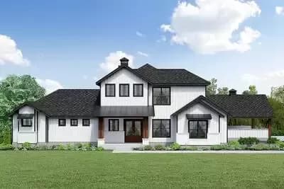 Inviting Modern Farmhouse Home Plan with Den and Bonus Room
