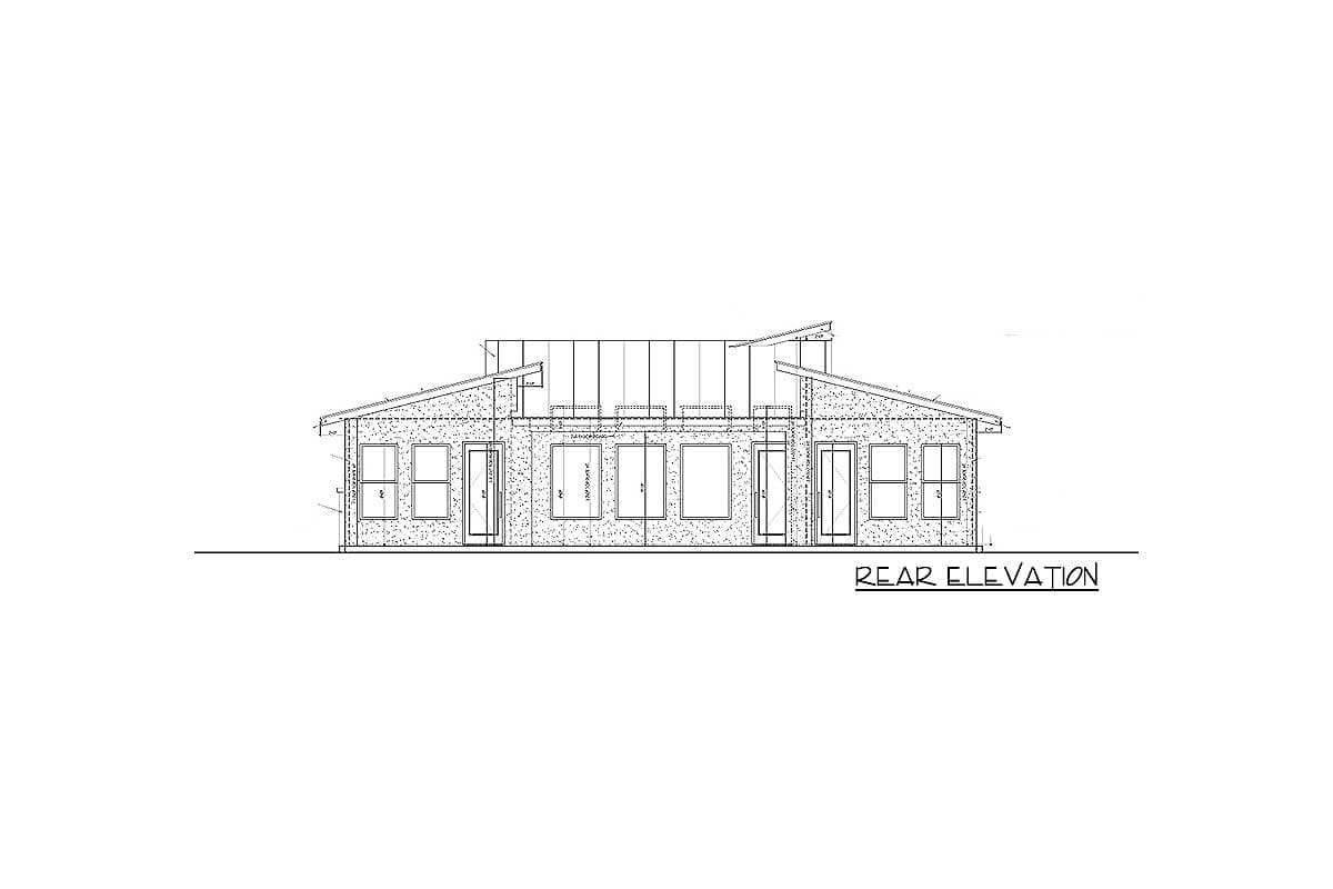 Plan 430037LY:  Modern Prairie Home Plan with Beds in the Corners - Image #4 - Coastal, Contemporary, Mid Century Modern, Vacation