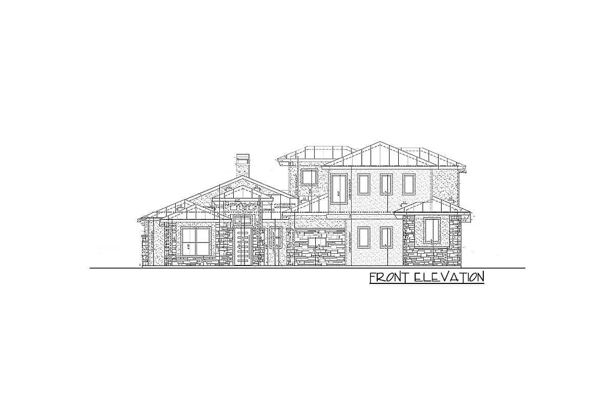 Plan 430038LY: Contemporary 3-Bedroom Stone and Stucco Home Plan with Private Study  - Image #7 - Contemporary, European, Hill Country