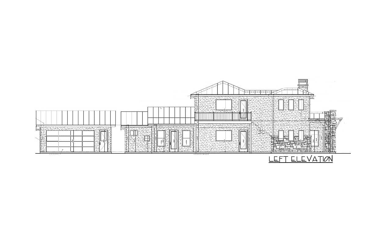 Plan 430039LY: 3-Bedroom House Plan with Den, Main-Floor Master and Detached 2-Car Garage - Image #4 - Contemporary, European, Hill Country, Mediterranean