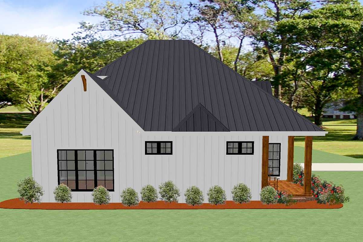 Plan 46345LA: 3-Bed Modern Country Home Plan with Kitchen Open to Vaulted Family Room - Image #5 - Country, Craftsman, Farmhouse, Modern Farmhouse, New American