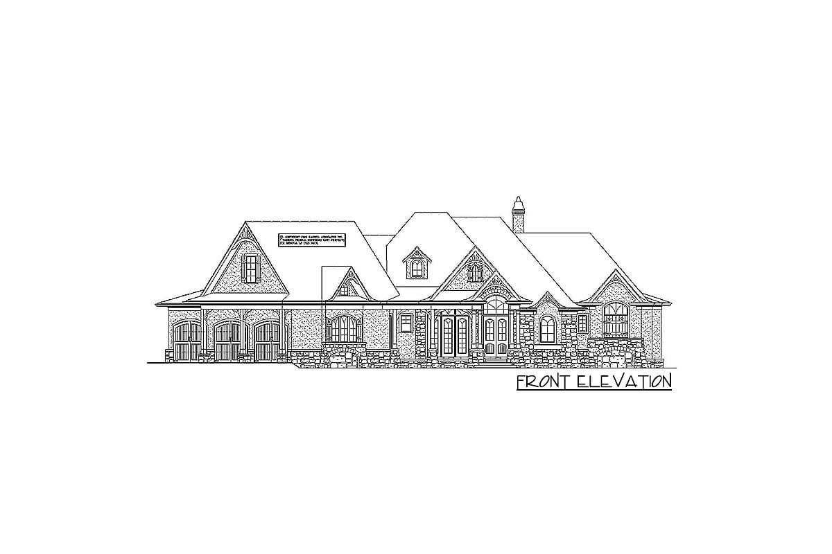 Plan 25646GE: Showcase Craftsman Home Plan with Curved Rear Patio and a 3-Car Garage - 3110 Sq Ft - Image #21 - Craftsman, Mountain