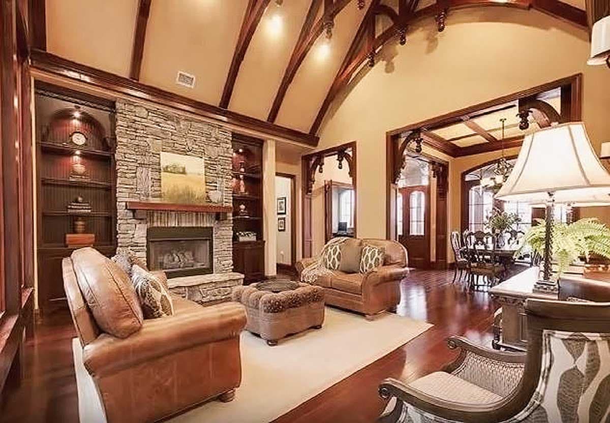 Plan 25646GE: Showcase Craftsman Home Plan with Curved Rear Patio and a 3-Car Garage - 3110 Sq Ft - Image #8 - Craftsman, Mountain