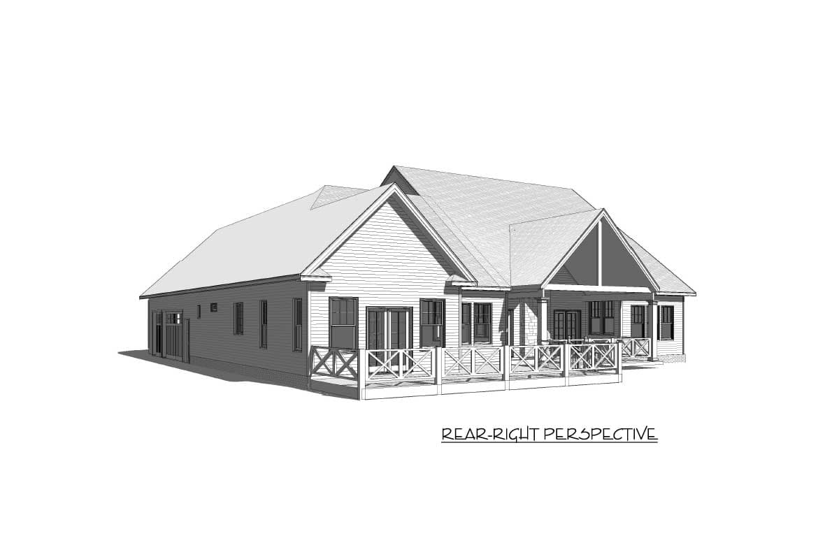 Plan 46346LA: Stunning 4-Bedroom Farmhouse Home Plan with Private Study and 3-Car Garage - Image #4 - Country, Farmhouse, Modern Farmhouse, New American, Southern, Traditional