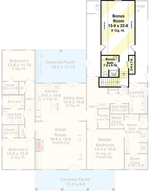 Plan 51186MM: Open Concept 3-Bed Modern Farmhouse Plan - Floor Plan - Bonus Level - Country, Farmhouse, Modern Farmhouse, Ranch
