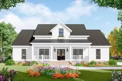 Open Concept 3-Bed Modern Farmhouse Plan