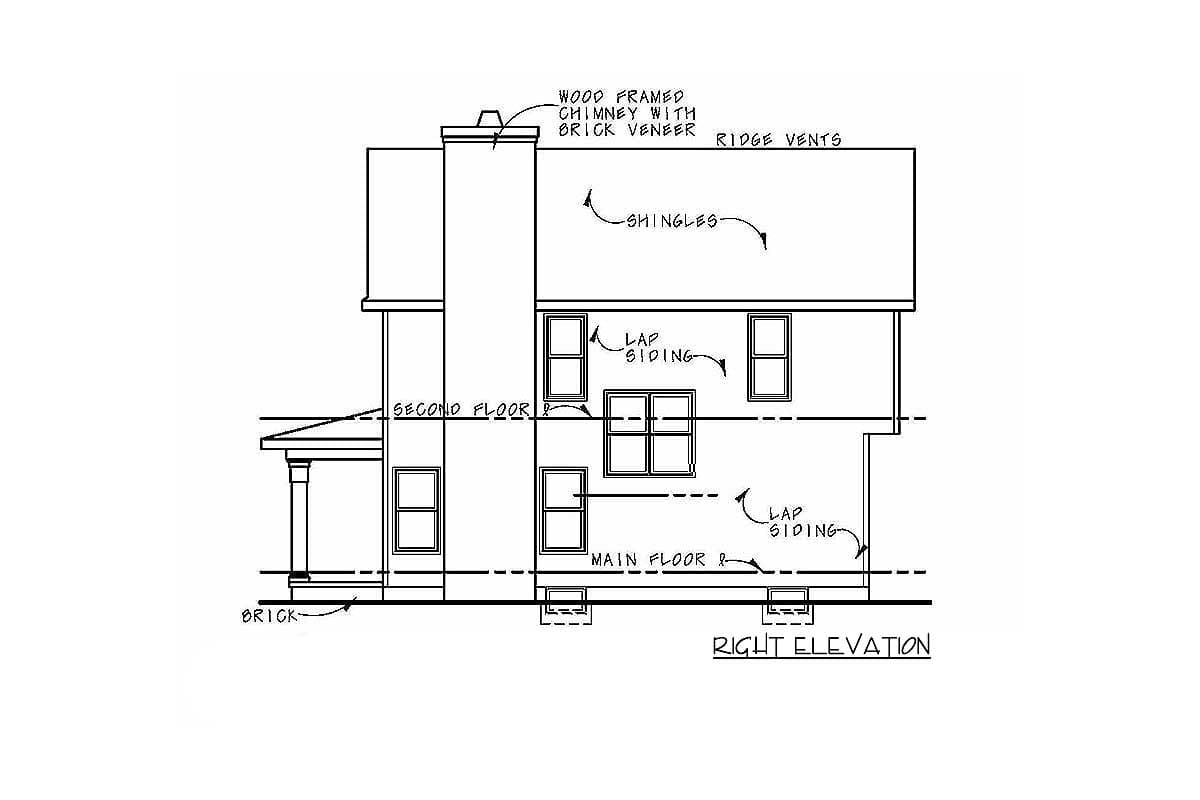 Plan 42542DB: Charming Traditional 4-Bedroom House Plan with 2 Car Garage - Image #4 - Traditional