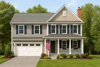 Charming Traditional 4-Bedroom House Plan with 2 Car Garage