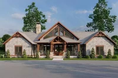 Craftsman Home Plan with Lower Level Game and Bunk Rooms - 3415 Sq Ft