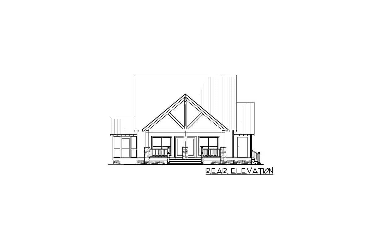 Plan 70594MK: 3-Bed Rustic House Plan Vaulted Great Room with Overlook - 2144 Sq Ft - Image #6 - Cabin, Country, Low Country, Mountain, Rustic, Vacation