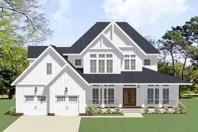4-Bedroom Farmhouse Plan with Main-Floor Master and Bonus Room 