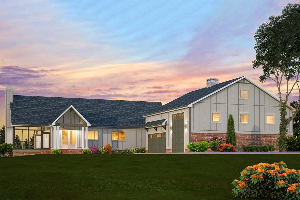Plan 24388TW: Exclusive Craftsman Ranch Home Plan with Barndominium Car Studio - Image #23 - Barndominium, Country, Craftsman, Northwest