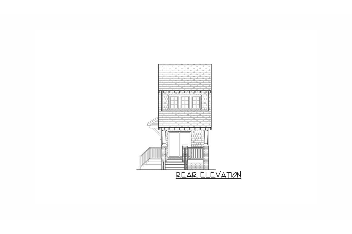 Plan 31533GF: Extremely Narrow House Plan for the Special Lot - Image #4 - Bungalow, Cottage