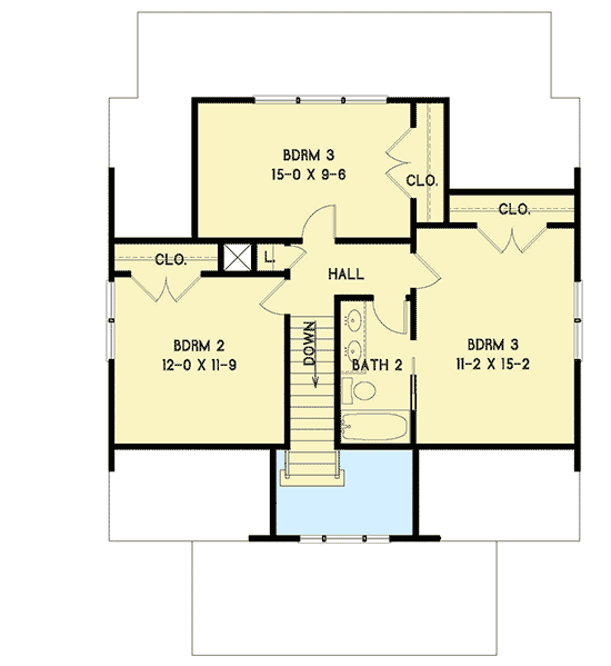 Plan 31537GF: Warm and Welcoming 4-Bedroom Craftsman Cottage House Plan  - Floor Plan - 2nd Floor - Bungalow, Cottage, Craftsman, Vacation