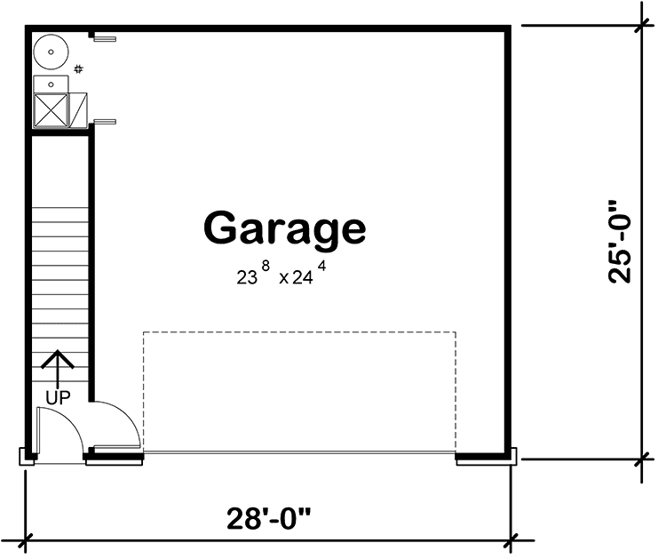 Plan 42550DB: Detached Garage with Open Living Area Above - Floor Plan - Main Level - Carriage, Traditional