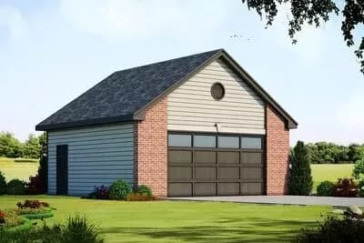 Simple One-Story Detached Garage Plan