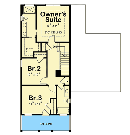 Plan 42545DB: 4-Bed Multi-Generational Home Plan with Private Garage Apartment - Floor Plan - 2nd Floor - Country, Southern, Traditional