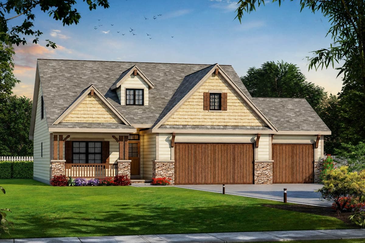 Plan 42547DB: Versatile 4-Bedroom Craftsman House Plan with Room to Grow - 2116 Sq Ft - Image #4 - Country, Craftsman, New American, Traditional