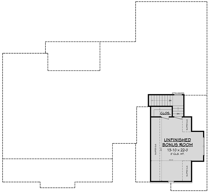 Plan 51785HZ:  3-Bed Acadian-Influenced House Plan with Bonus Room - Floor Plan - Bonus over garage - Acadian, French Country, Louisiana-Style, Southern