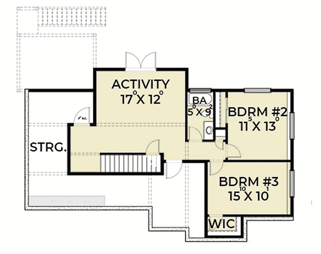 Plan 280019JWD: 3-Bedroom Craftsman House Plan with Den and Walkout Basement - Floor Plan - Lower Level - Craftsman, Mountain, Northwest